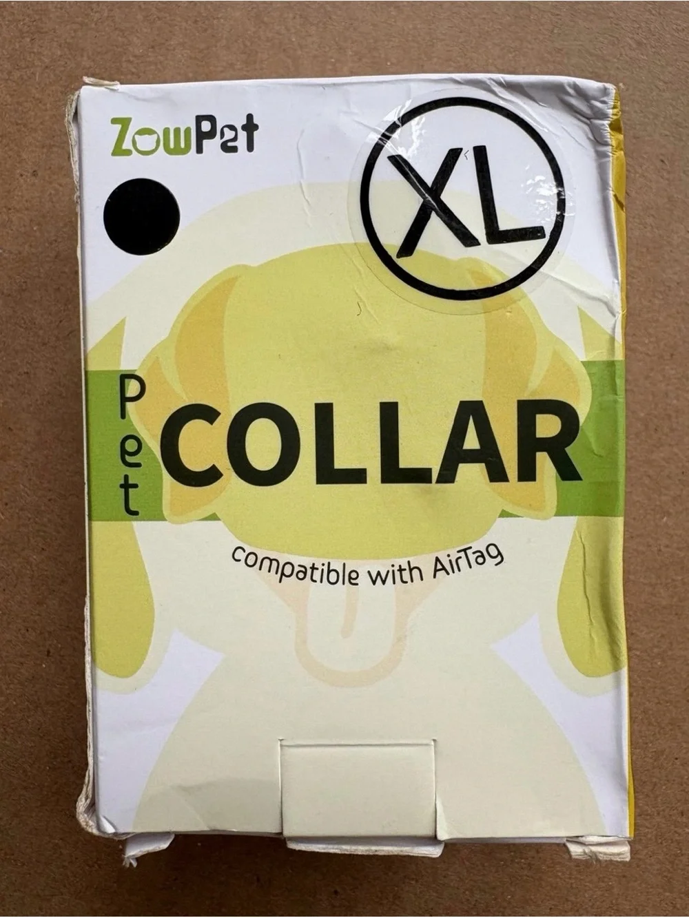 Black Faux-Leather GPS Dog Collar - XL AirTag Compatible
